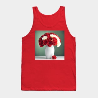 Cute Abstract Rose Flowers in a White Vase Still Life Painting Tank Top